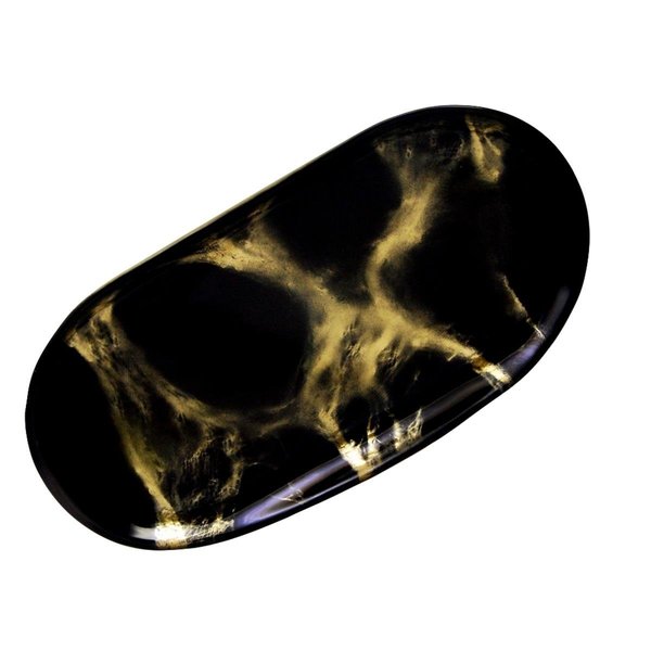 Fastfood Thassos Oval Tray, Black & Gold FA2644109